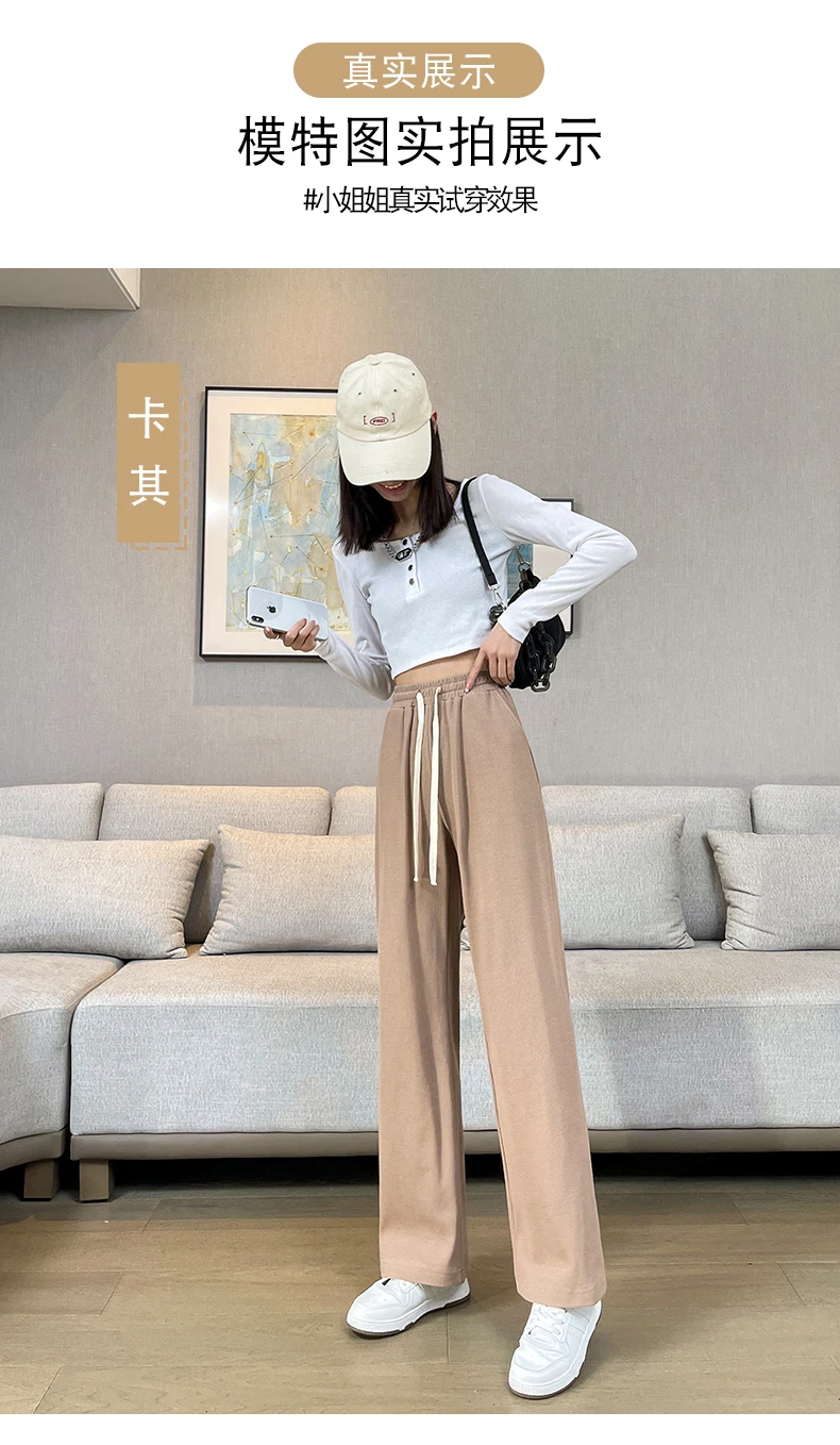 trousers for women Women Chic Office Wear Straight Pants Vintage High  Ladies Trousers Baggy Korean 2022 Spring/Summer/Autumn Wide Leg Female fashion clothing