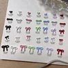 20PCS Simple Macaron Mini Ribbon Bow Colorful Spray Painted Bowknot Alloy Nail Art Rhinestones Decorations Manicure Ornaments 2