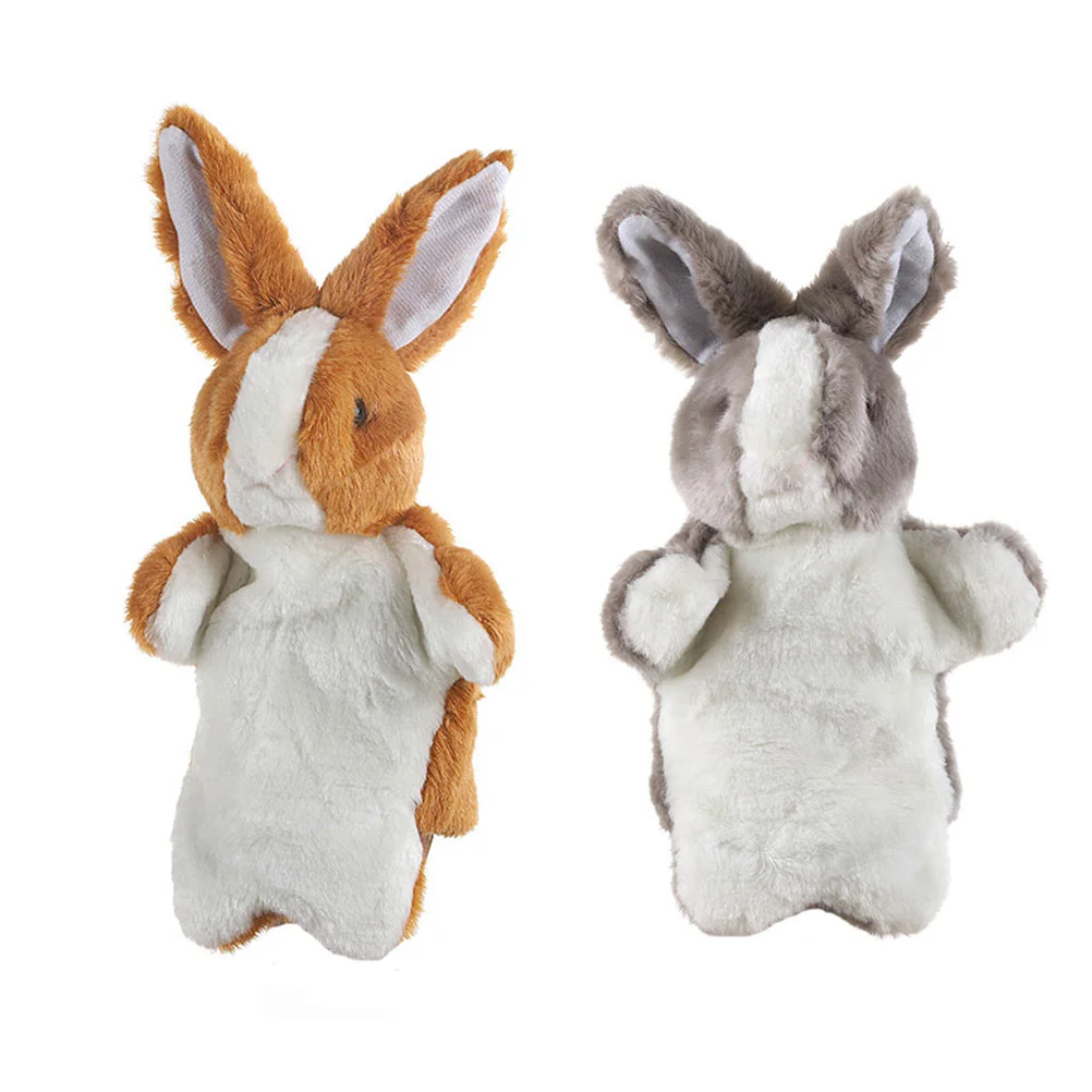 

2pcs Rabbit Hand Puppet Toy Interesting Hand Dolls Hand Puppet Plaything