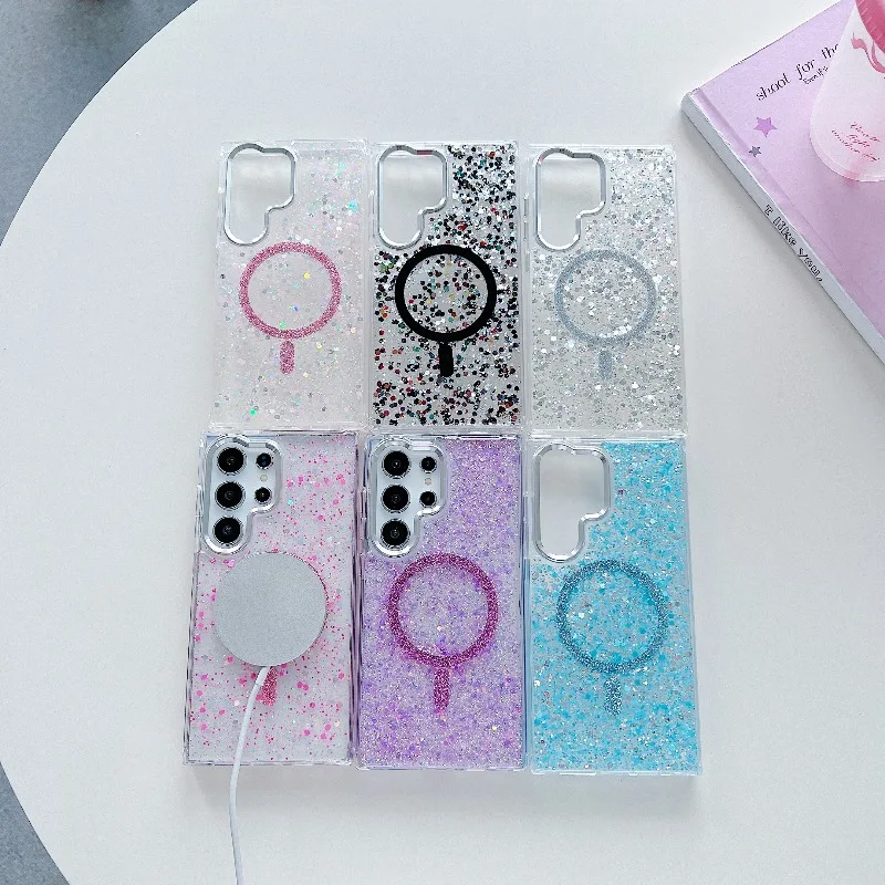 Fashionable Shiny Magnetic Wireless Charging Phone Case