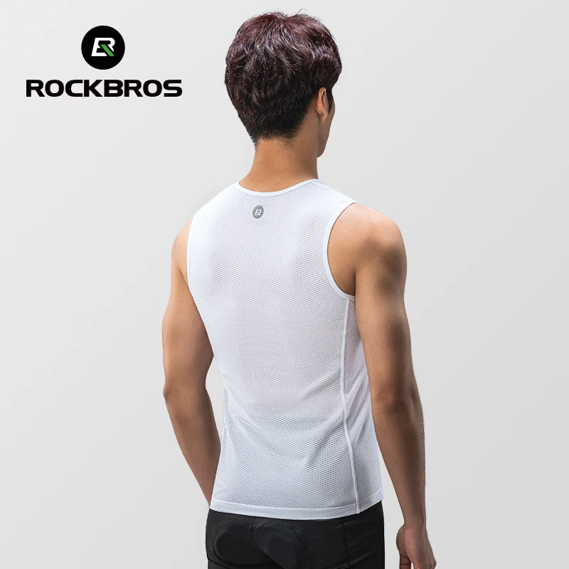 ROCKBROS Cycling Vests MTB Jersey Breathable Men's Sleeveless Short Running Gym Mesh Breathable Bicycle Clothing Sleeveless cycling vest