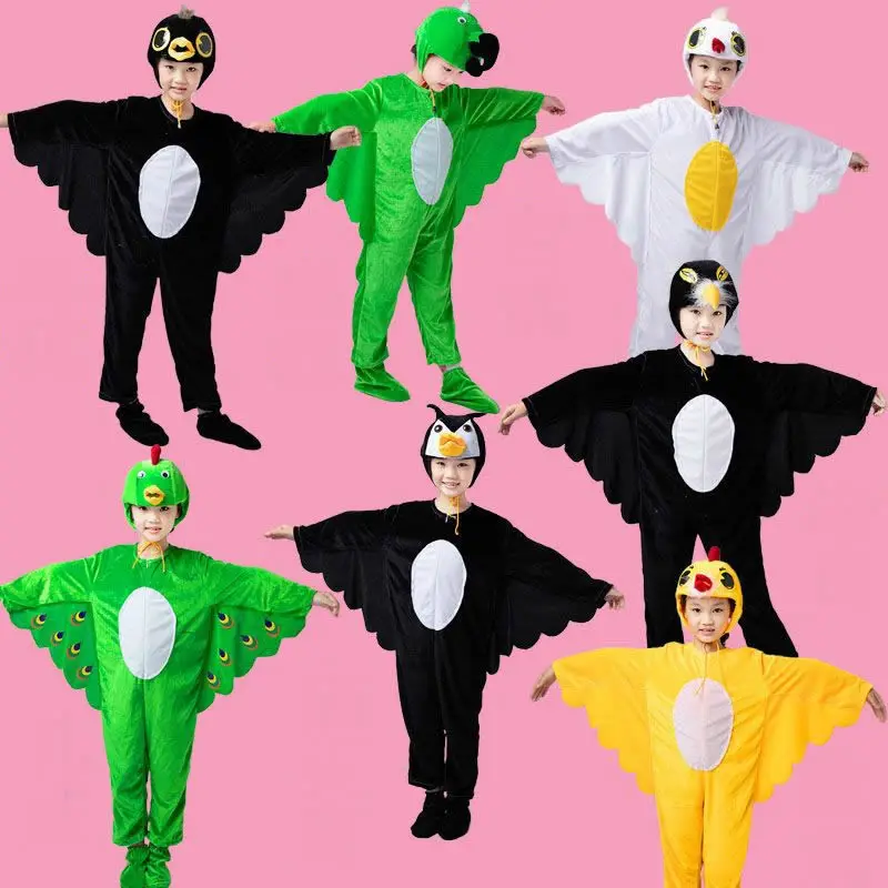

Children's Animal Performance Costume Halloween Anime Cosplay Birds Crows Owls Eagles Peacocks Parrots Conjoined Animal Clothing