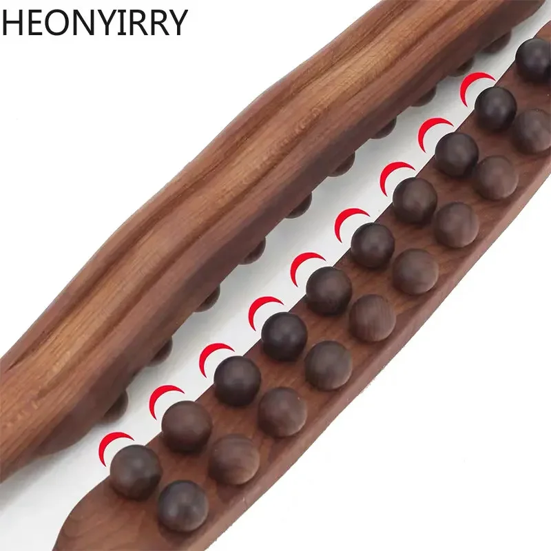 muscle massager stick massage tool 8/20 beads Gua Sha massage stick carbonized wood back scrapping meridian therapy wand muscle relaxing body massager Guasha