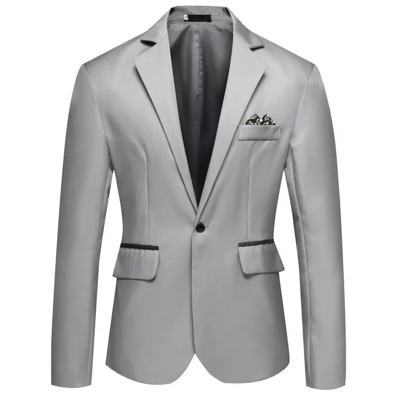 Mens Autumn Slim Fit Notched Collar Business Blazer