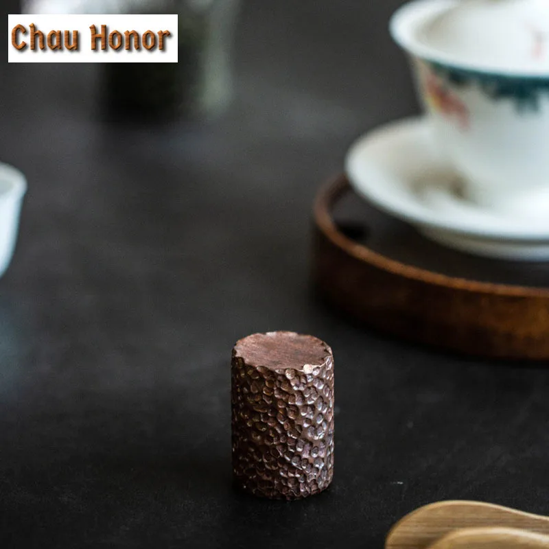 Handmade Solid Copper Forging Cover Set Cover Holder Humanistic Tea Ceremony Teapot Cover Bowl Cover Holder Pot Lid Holder Gifts