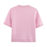 2025 Spring And Summer New Women's Short Sleeved Simple Fashion Style Knitted Cardigan Coat - Image 4