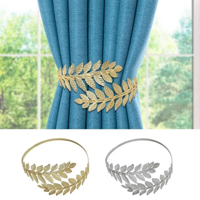 Metal Curtain Tiebacks Creative Leaf Shape Curtains Tie Holder Adjustable Curtain Clip Decorative Drapes Pull Hook curtain clips,curtain tiebacks,curtain fasteners,curtain holder,curtain accessories