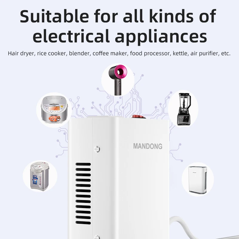 만동 220V에서 110V로 변환하는 전압 변환기, 1000W 고출력 부스트/벅 변환기, 영국 및 유럽 표준 소켓 포함.