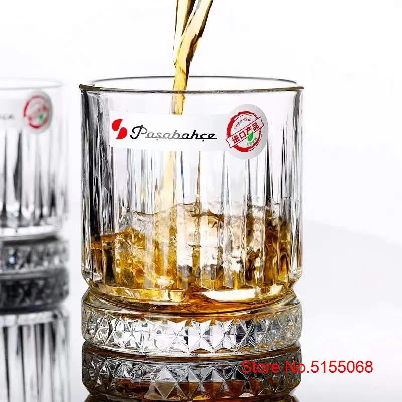 Turkey Pasabahce Brand Whisky Old Fashioned Glass Diamond Arved Designs Tempered Glass Collins Cup ROCK Whiskey Tumbler
