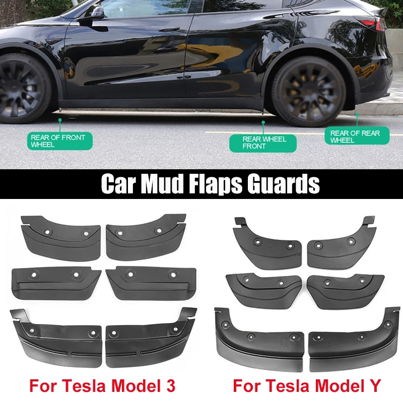 Original Design Soft Mud Flaps for Tesla Model Y 3 Highland Accessories  2024 2023 2022 2021 TPE Mudguard Guards Fender Protector - AliExpress