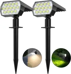 Luminous Solar - Powered LED Spotlights - Waterproof Outdoor Lighting for Garden Pathways and Yards (Cool White)