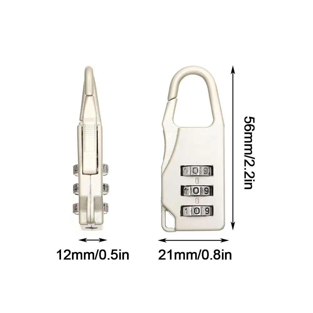 1PC Anti-theft 3 Digit Combination Lock High Quality Bags Padlock Secret Safe Password Locks Backpack Baggage Zipper Padlock