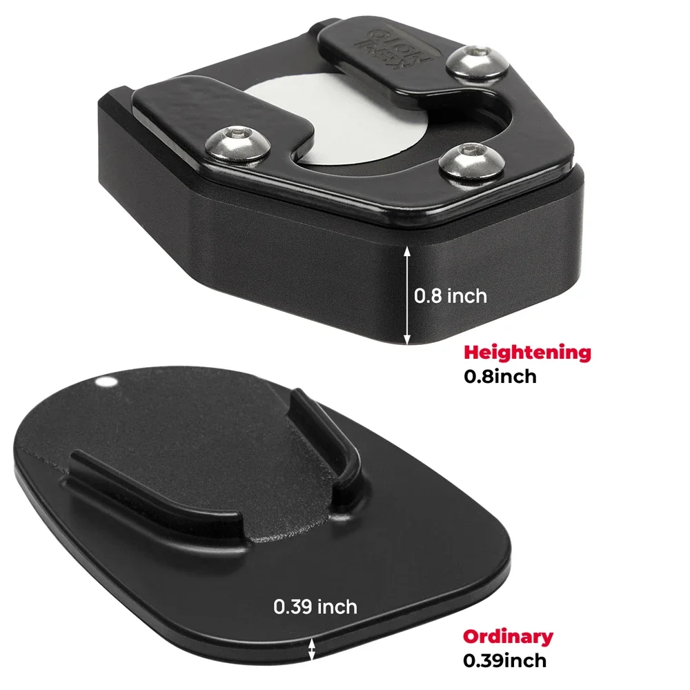 Motorcycle Kickstand Extender Pad Side Stand Foot Enlarger Plate - Heightened Extension Kit