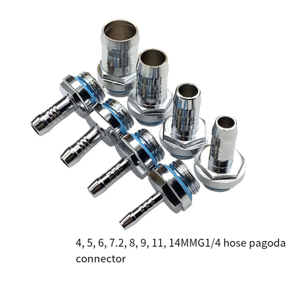 Bonbela 6 PCS PC Refroidissement par Eau Deux Touches Raccord G1/4 Filetage Connecteur Barb pour Tube (6mm