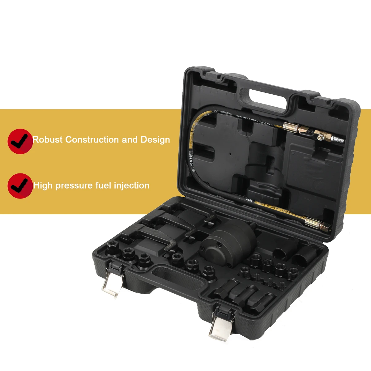 24PCs Professional Pneumatic Diesel Injector Puller Removal Tool Kit neumatic Injector Extractor Air Vibration Set