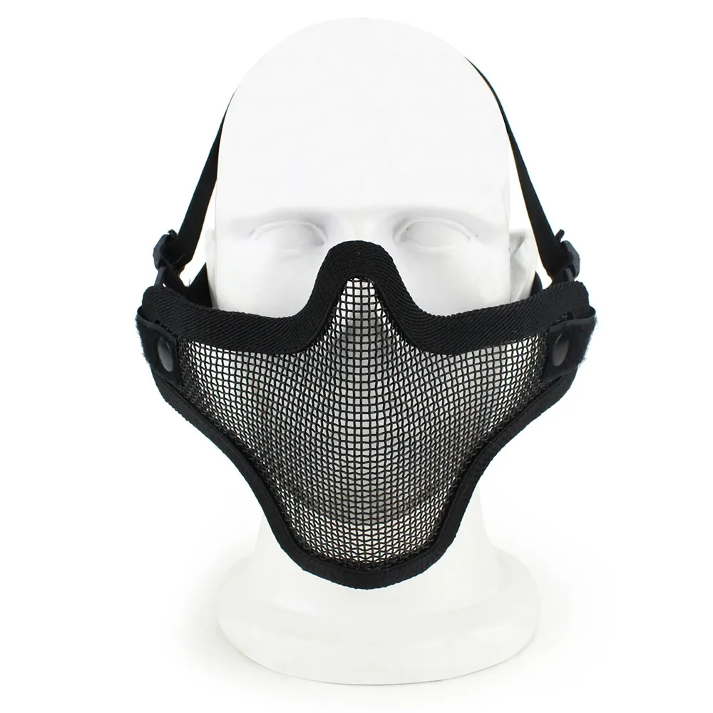 

Tactical Airsoft Half Face Mask Metal Steel Mesh Protective Mask for FAST Helmet Hunting Equipment Shooting Paintball Accessory