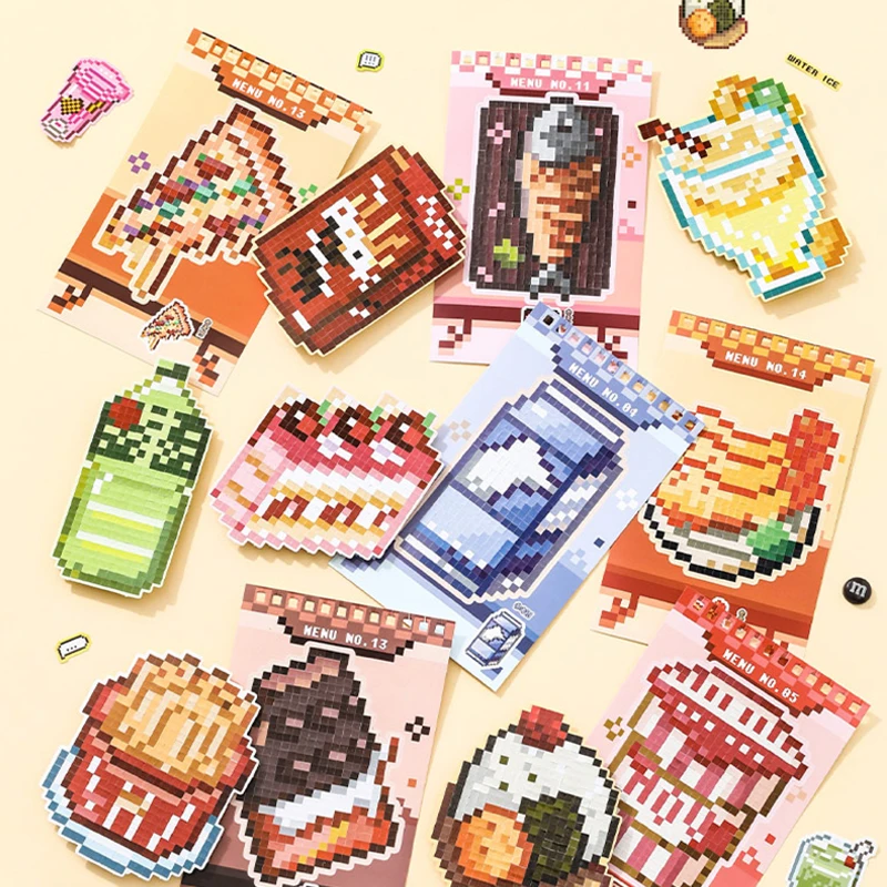 Mr.Paper 30pcs 픽셀 아트 자동 판매기 시리즈 스티커 북 3.0 나선형 바인딩 크리 에이 티브 픽셀 저널 DIY 노트북 앨범 장식