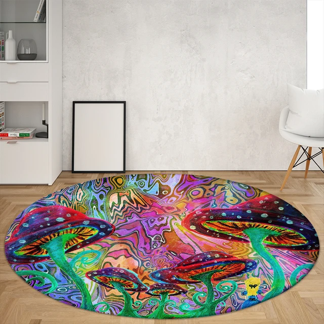  Kitchen Rug Sets,Magic Mushrooms Over Sacred Geometry  Psychedelic Hallucination Vibrant 60S 2 Piece Non-Slip Soft Super Absorbent  Kitchen Floor Mat Doormat Carpet Set : Home & Kitchen