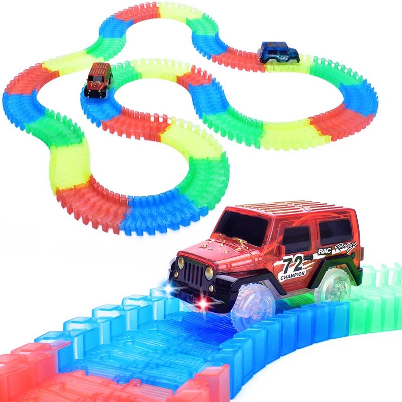 Magical Tracks Luminous Racing Track Car With Colored Lights DIY Plastic  Glowing In The Dark Creative Educational Toys For Kids