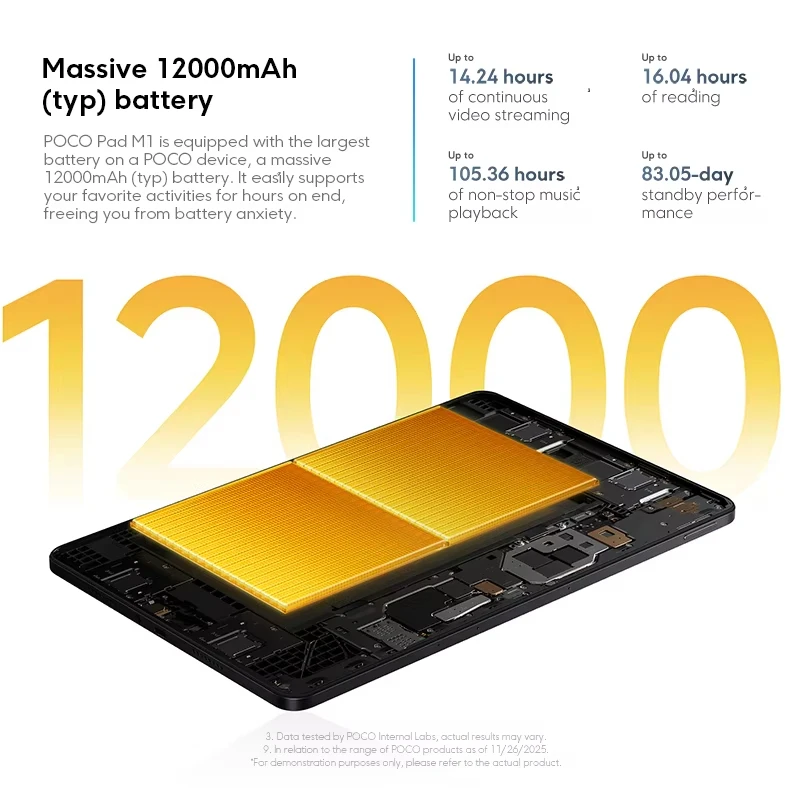 새로운 태블릿 POCO Pad M1 스냅드래곤 7s Gen 4 옥타코어 CPU 글로벌 버전 12.1인치 120Hz 2.5K 디스플레이 쿼드 스피커 12000mAh