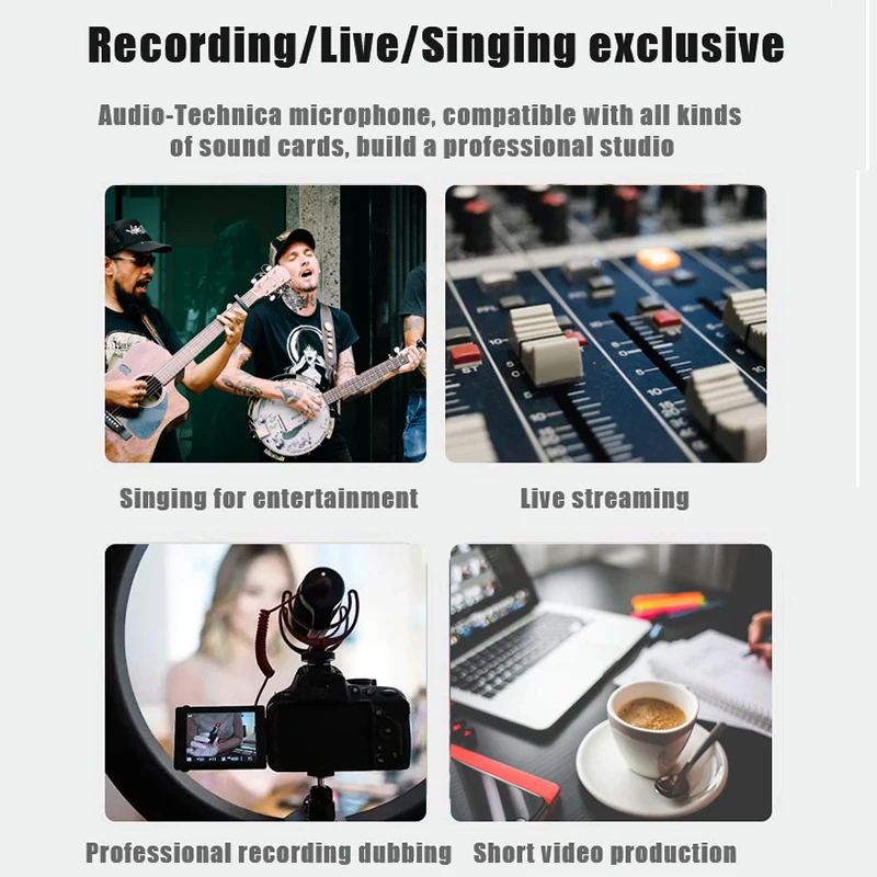 Microfono AT2035 per registrazione audio professionale in studio Microfono a condensatore Guangdong Canto con cancellazione del rumore - Image 5