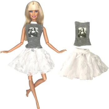 NK 공식 1 피스 드레스 패션 유명한 페인팅 스커트 데일리웨어 의류, 현대 발레 의류, 바비 인형 액세서리 장난감