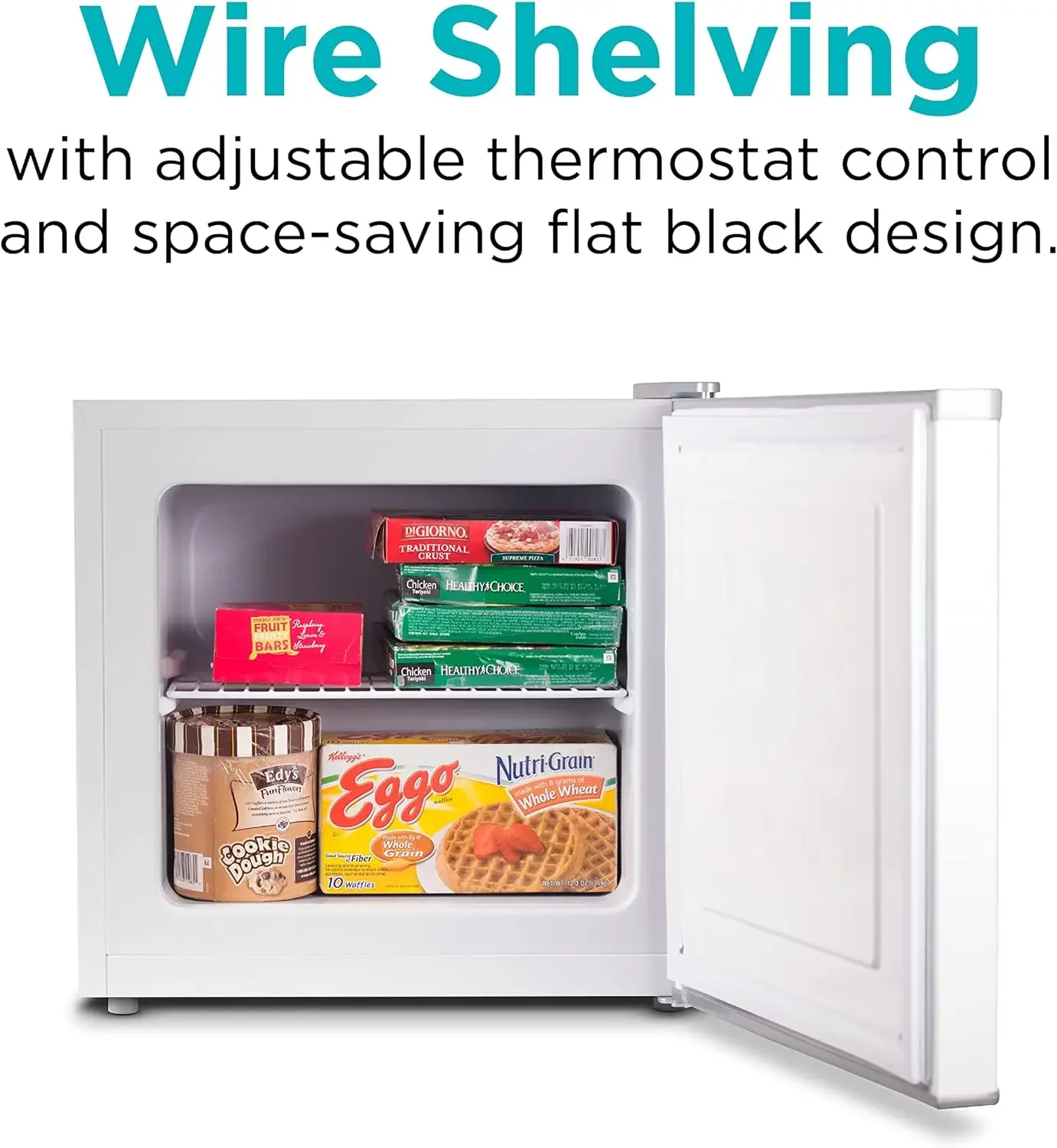 BLACK+DECKER 1.2 Cu. Ft. Compact Upright Freezer, Mini Deep Freeze with Full-Width Wire Shelf, White