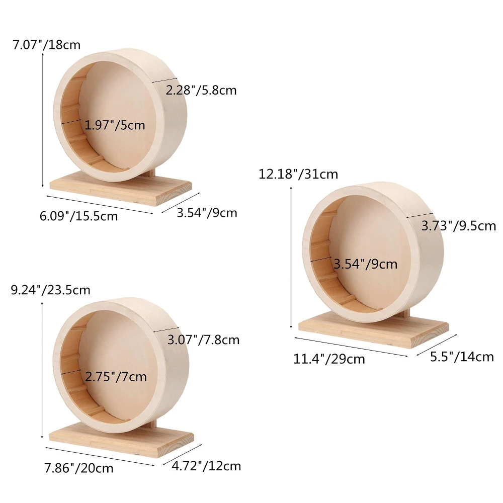 Natural Wood Silent Running Toy Hamster Roller Wheel Exercise Cage Small Pet Sports Wheel Pet Toy for Hamsters Mice Guinea exercise wheel