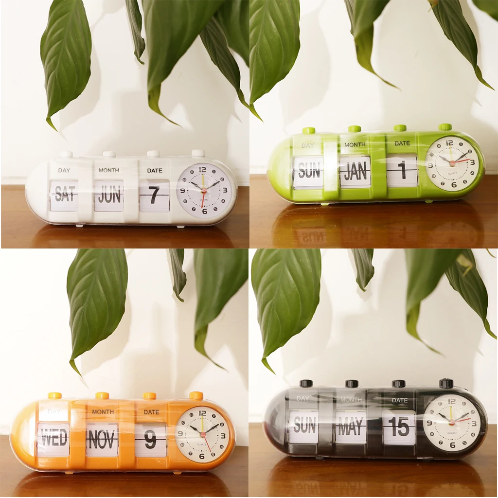 Creative Digital Auto Flip Down Clock Desk Stand Page Clock