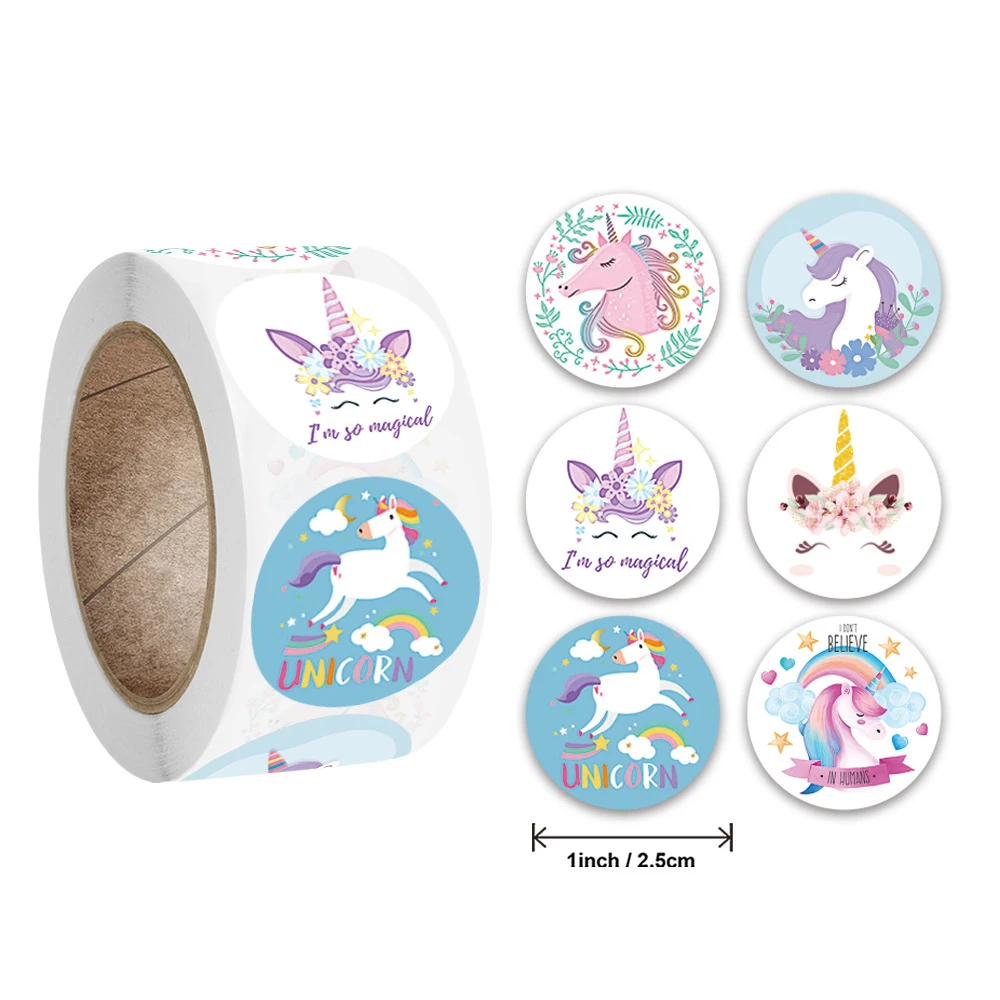 unicorn stickers 500pcs Unicorn Stickers Cute Cartoon Stickers Kids Thank you Sticker Unicorn Birthday Party Decorations Gift Bags Labels
