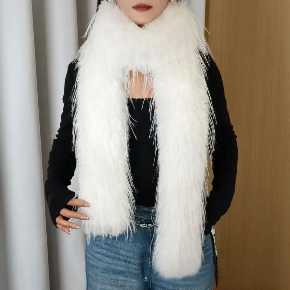 Thick Fluffy Plush Imitation Mink Fur Scarf for Women