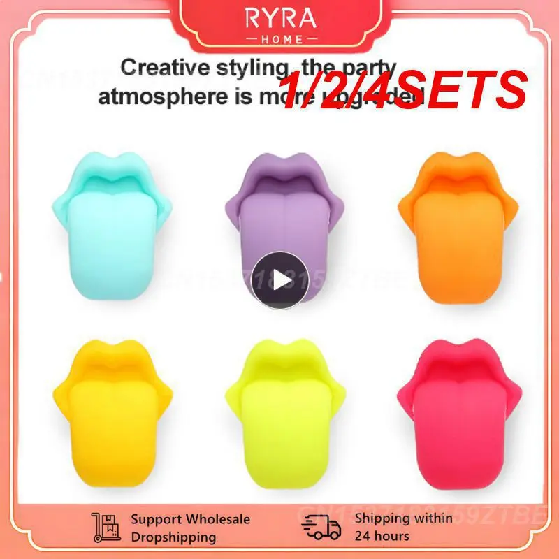 1/2/4SETS Marker Cups Easy To Use Colorful Wine Glass Marker Versatile Fun Wine Charms Lovers Glass Markers Silicone