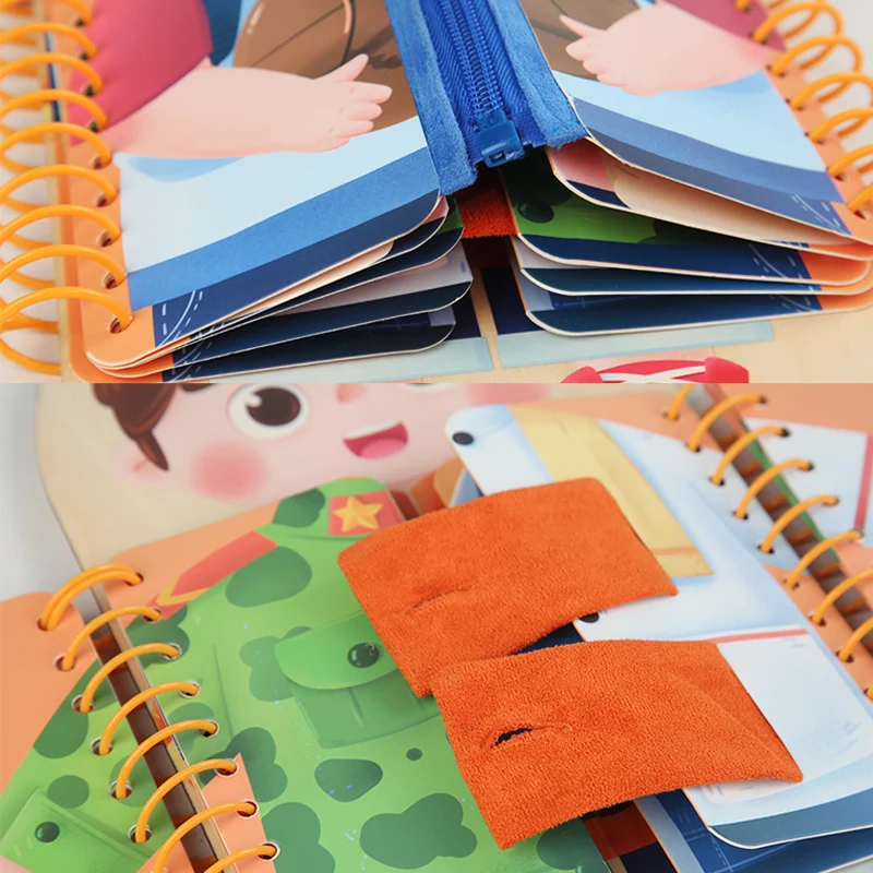 Tavola Occupata Montessori 12 Pagine – Libro Sensoriale Per Bambini 1-4 Anni, 24-in-1, Con Pennarelli Cancellabili, Giocattolo Da Viaggio