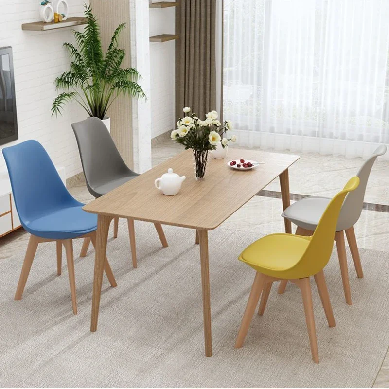 

Home Nordic Simple Dining Chairs Home Solid Wood Study Desk Chair Bedroom Backrest Dressing Small Stool Dining Room Furniture