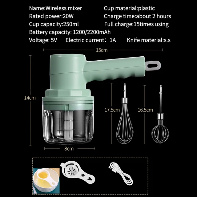 Frullatore portatile Mixer utensili da cucina Mixer manuale robot da cucina elettrici Set montalatte frullino per le uova impastatrice per dolci da forno 6