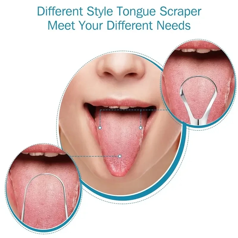 1pc Stainless Steel Tongue Scraper Tongue Coating Cleaner tongue scraper Coating Removing Bad Breath Oral Care