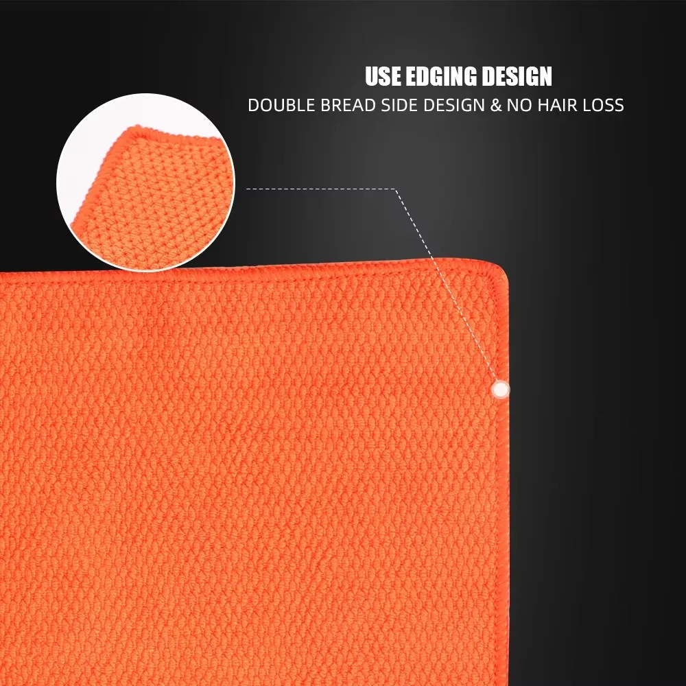 SPTA 5개 오렌지색 극세사 천 2면 사용 가능 30 x 30 CM 보풀 없음 흡수성 안경 닦이 자동차 세차 타월