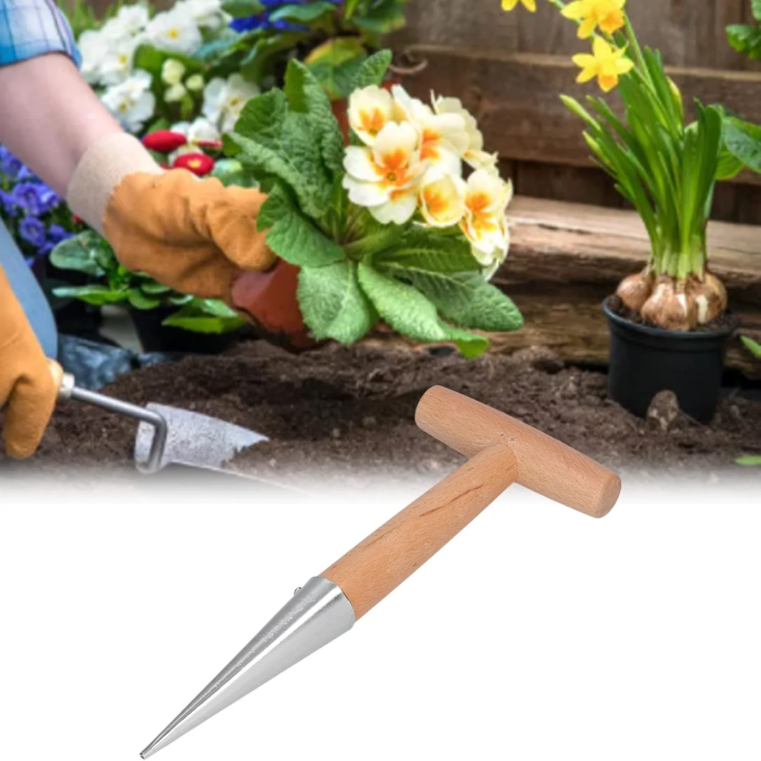 Seed Dibber, Bulb Dibber, Portable  Plant Bulb Seeder, Hand Held Bulb Planter for  Daffodil Crocus Garden Tool 5