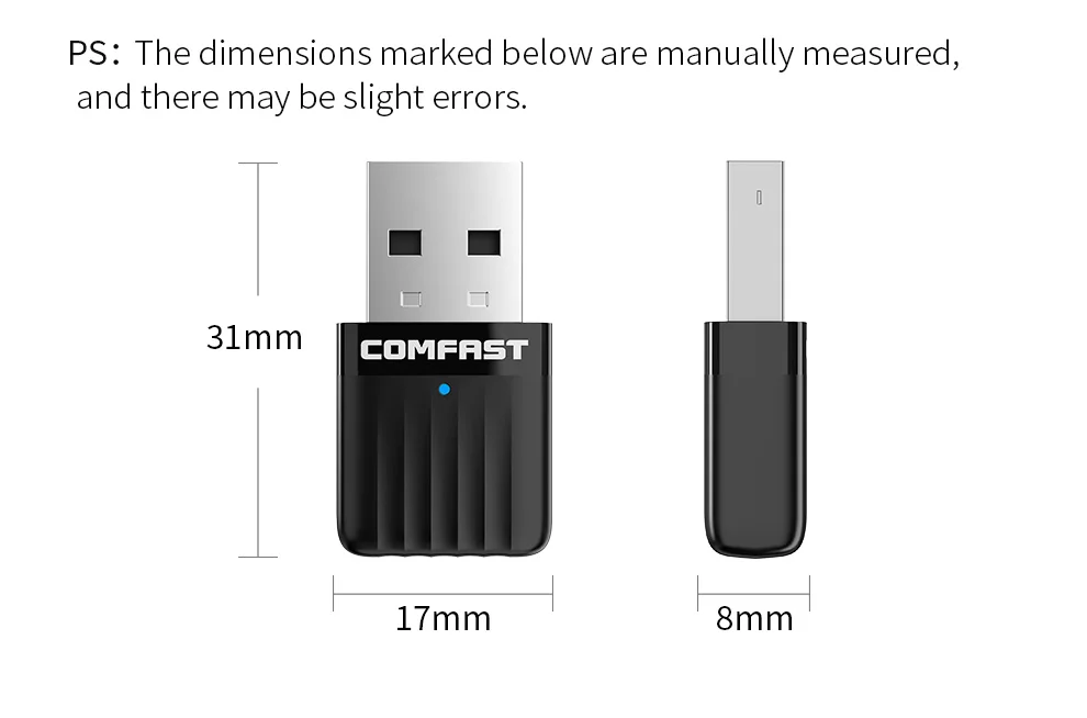 COMFAST Wireless USB WLAN-Adapter 650–1300 Mbit/s Wi-Fi-Dongle 2,4 G 5 GHz Netzwerkkarte Antenne PC Wi-Fi Lan-Empfänger Win 7 8 10 11 – Detail 22