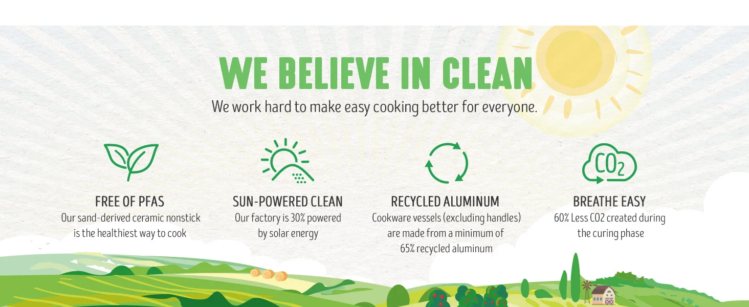 GreenLife, healthy ceramic nonstick, easy clean, stay cool, comfortable, colorful, dishwasher safe