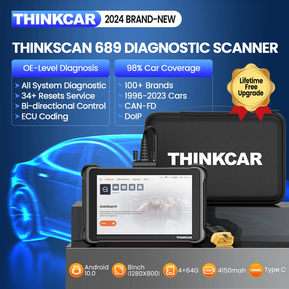 thinkcar thinkscan 689 professional car diagnostic tools canfd doip bi directional ecu coding 34 reset full system obd2 scanner THINKCAR THINKSCAN 689 Professional Car Diagnostic Tools CANFD DOIP Bi-directional ECU Coding 34 Reset Full System Obd2 Scanner 2