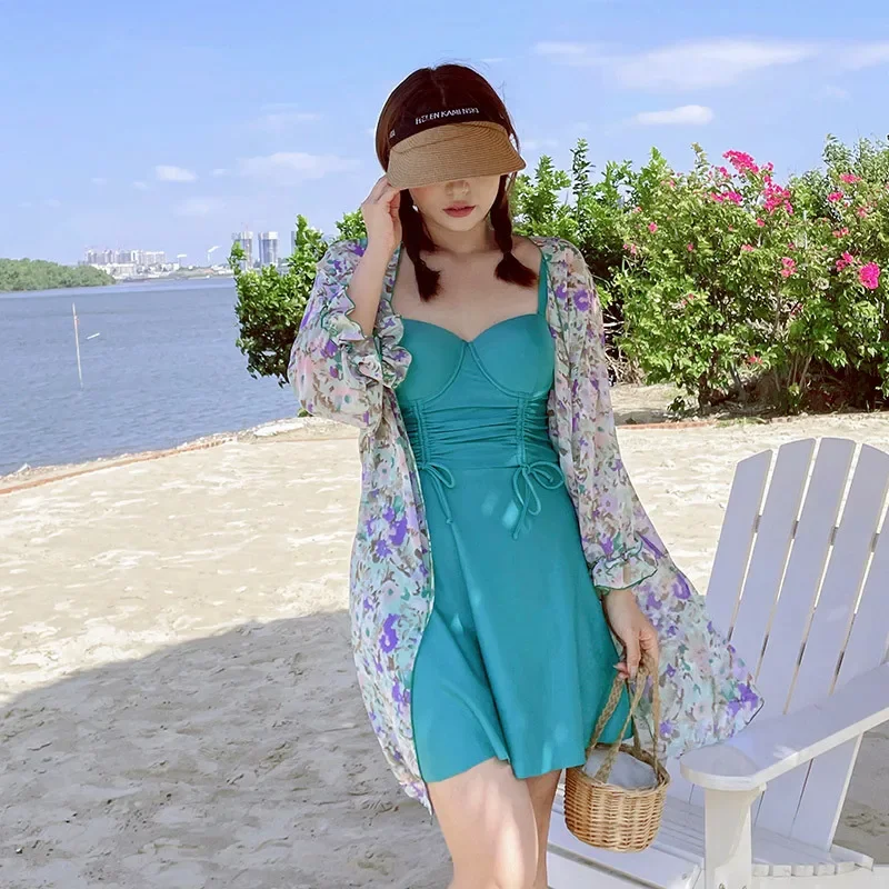 

2023 New 6XL Oversized Floral Print One Piece Swimsuit Women Sexy Micro Halter Swimwear Backless Beach Dress Push Up Swimwear