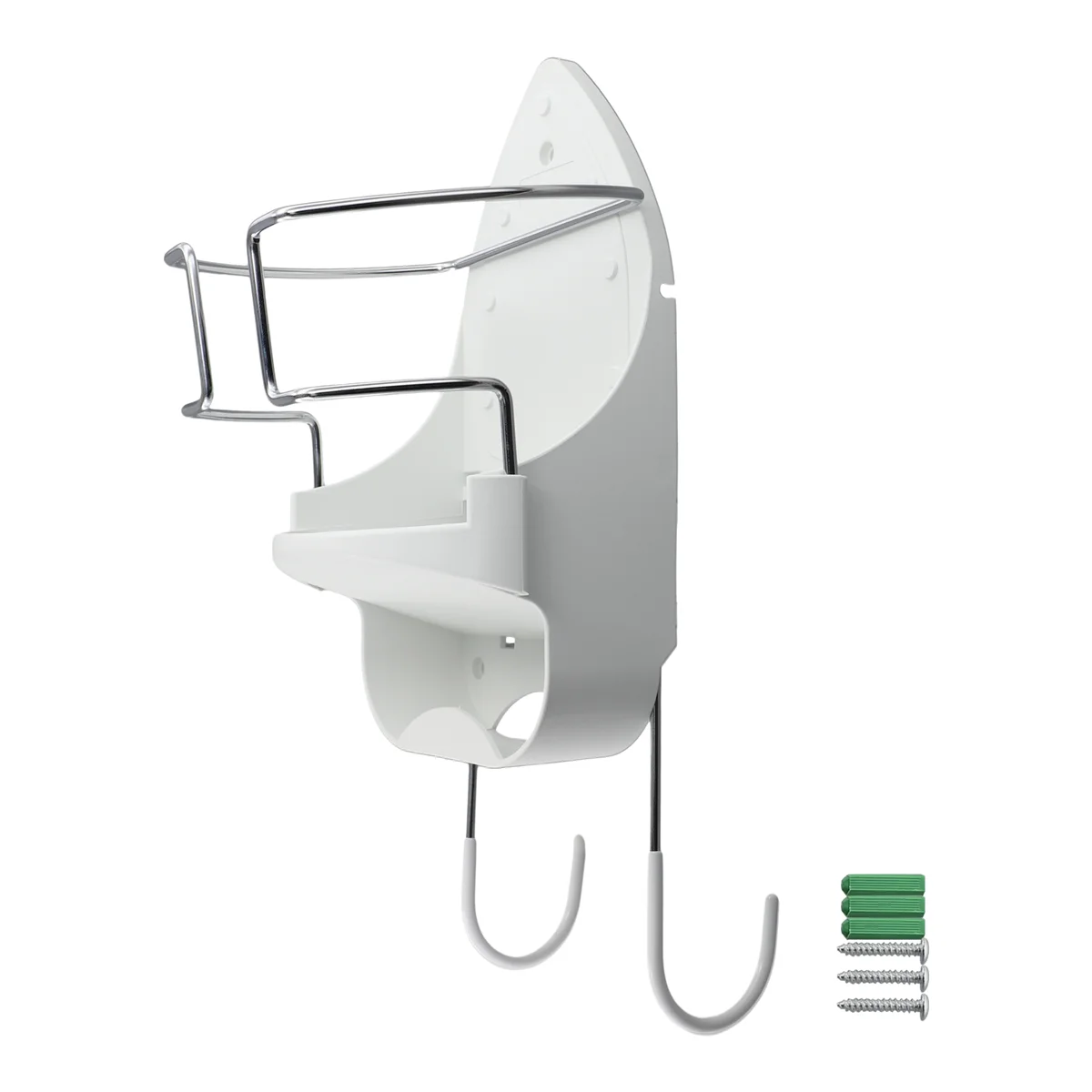 Iron Board Hanger Wall Mount Electric Iron Holder Iron and Ironing Board Storage Organizer Shelf with Removable Hooks -2 3