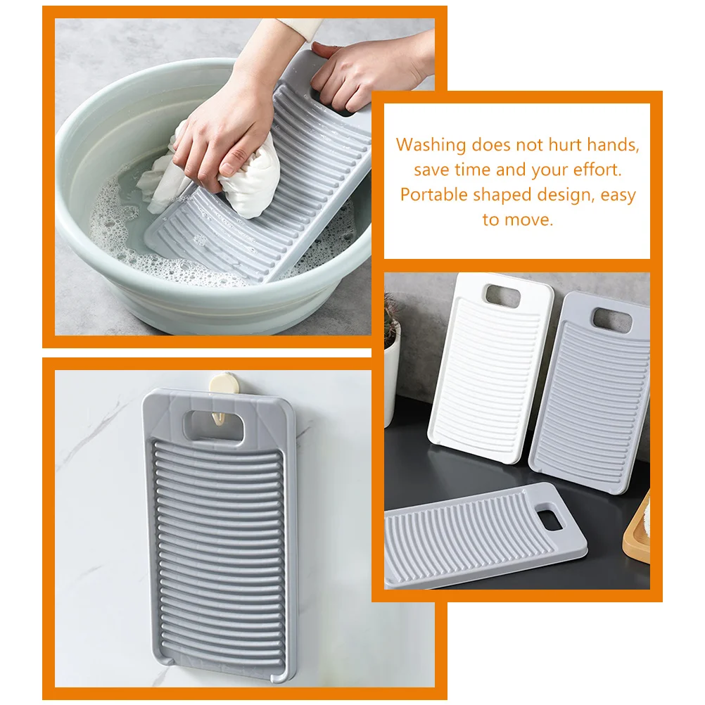 Washboard Anti Hangable Laundry Tool Grey Portable Small Efficient Cleaning Nonslip Design Space saving Hanging Easy 2