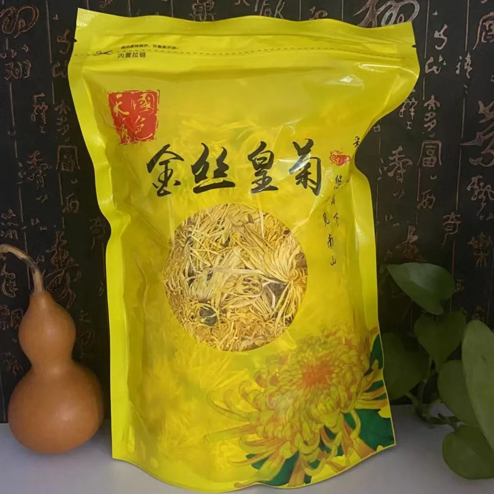 100gGoldenChrysanthemumTeabagZipperBagsChinaYellowflowerstea
