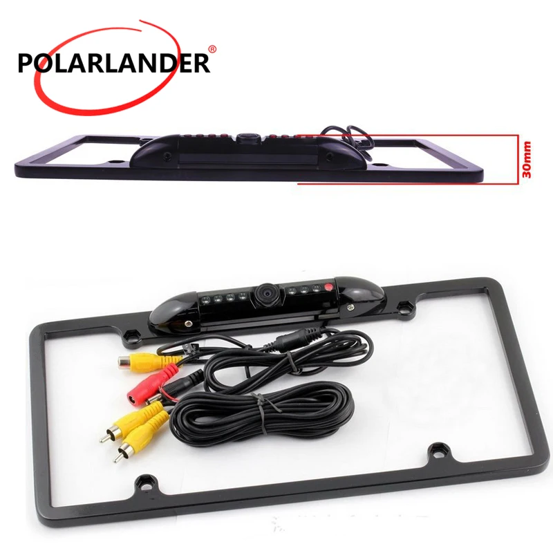 

Waterproof Car Rear View US Licence Plate Frame Camera with 8 LED Lights Night Vision