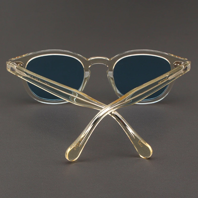 Johnny Depp Sunglasses Man Lemtosh Polarized Sun Glasses Woman Luxury Brand Vintage Yellow Acetate Frame Night Vision Goggles