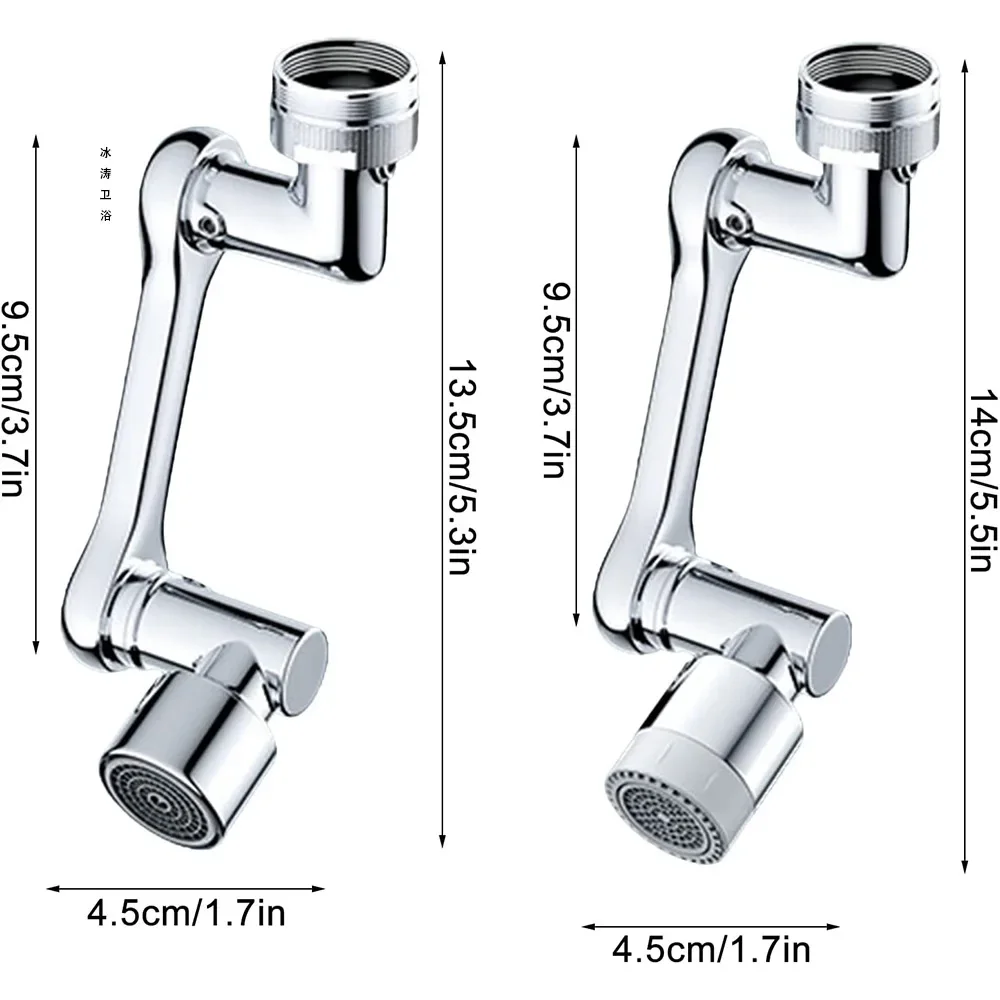 Obrotowy wielofunkcyjny przedłużacz Aerator 1080 stopni ramię robota filtr wody kran do zlewu zlew Bubbler