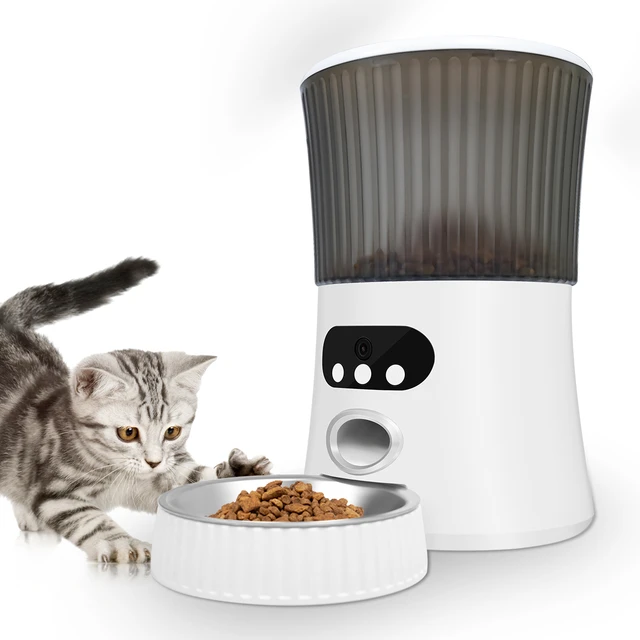 Robeco-Alimentador automático para gatos con cámara, dispensador de comida  para gatos, grabadora de voz inteligente para mascotas, Control remoto,  Alimentador automático para perros y gatos - AliExpress