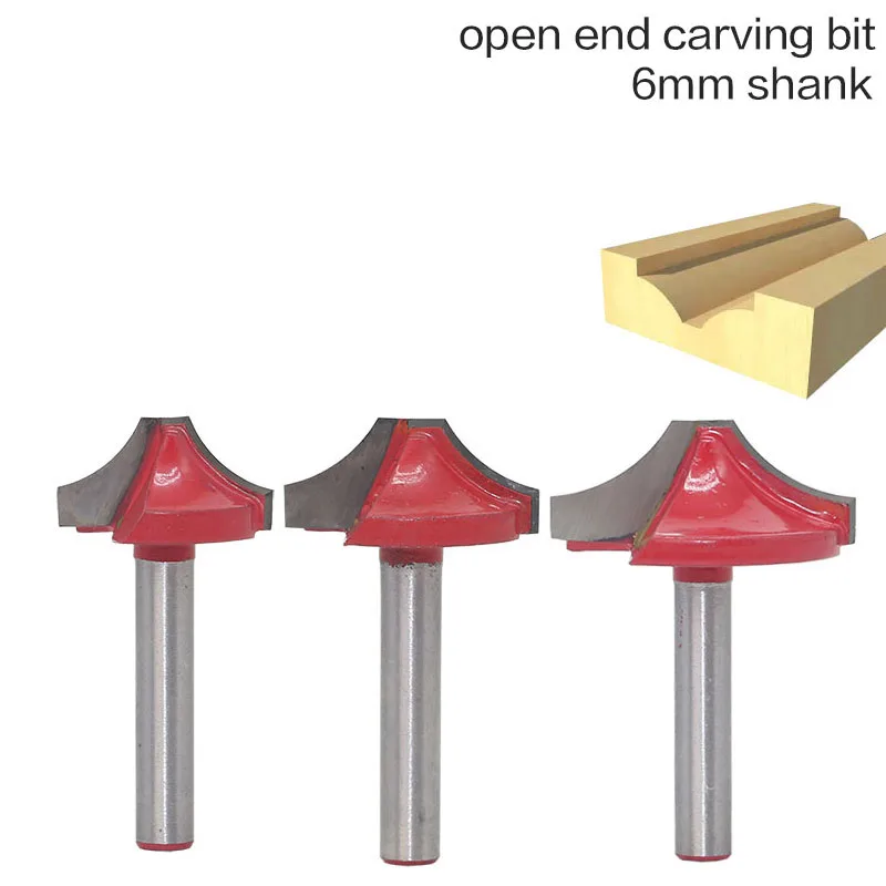 

1PC 6MM Shank Milling Cutter Wood Carving Tungsten Carbide Cnc Router Bit Woodworking Cutter Open End Carving Round Bits